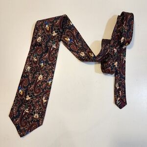 Mickey Unlimited Disney Burgundy Paisley Tie with Mickey, Donald & Goofy